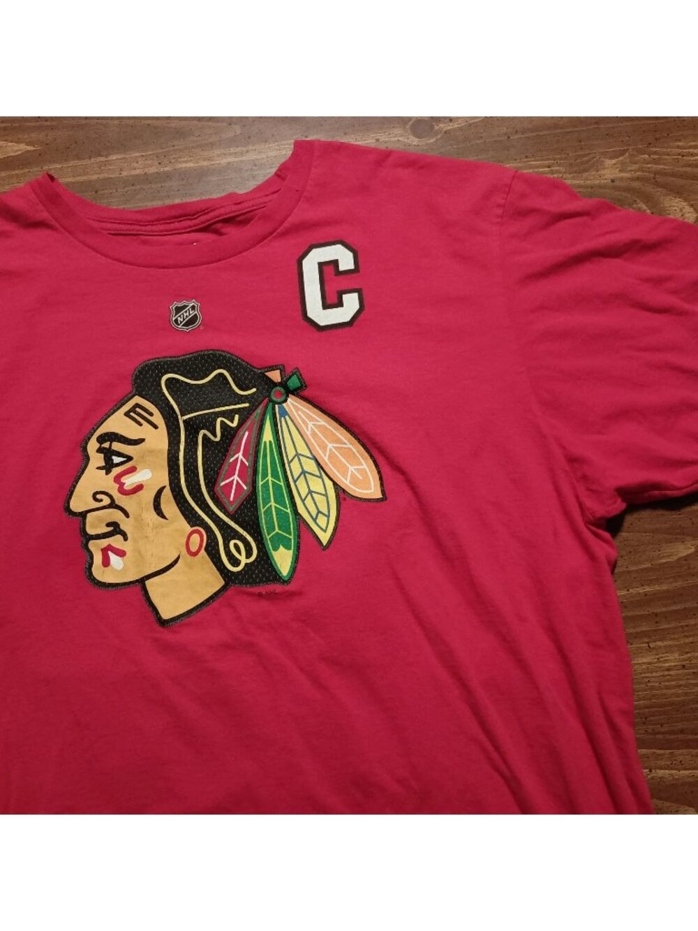 NHL Chicago Blackhawks Toews Jersey Tee - XL // Hockey Reebok Captain Tee Shirt